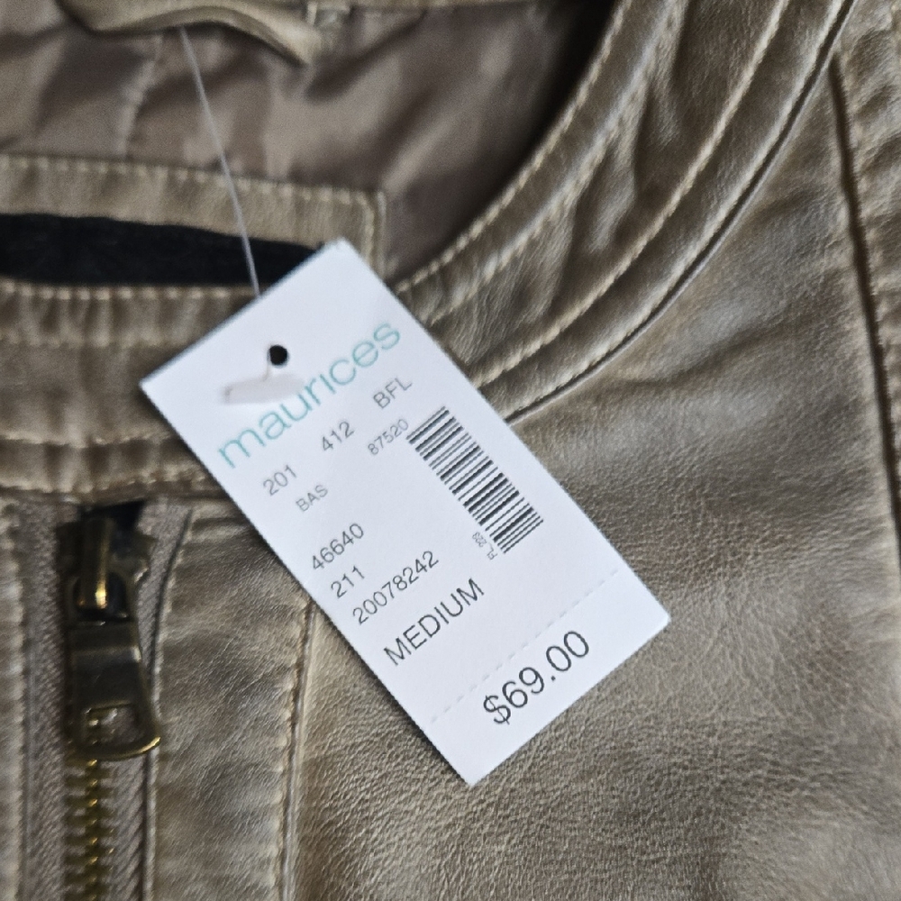 Maurices Beige Leather Jacket